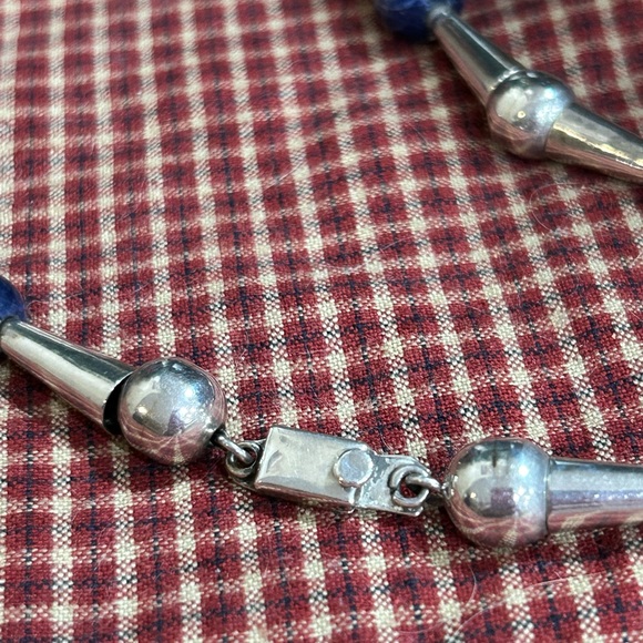 Sterling & Lapis Native American Necklace - Picture 4 of 14